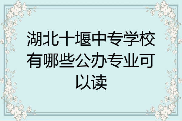 湖北十堰中专学校有哪些公办专业可以读