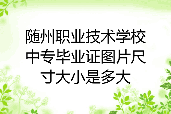 随州职业技术学校中专毕业证图片尺寸大小是多大