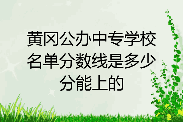 黄冈公办中专学校名单分数线是多少分能上的