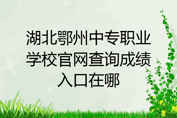 湖北鄂州中专职业学校官网查询成绩入口在哪
