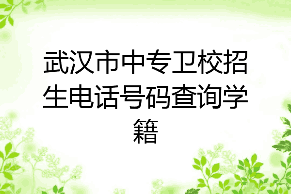 武汉市中专卫校招生电话号码查询学籍