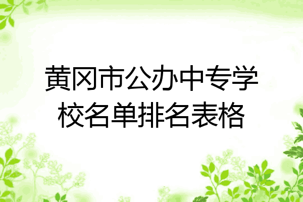黄冈市公办中专学校名单排名表格
