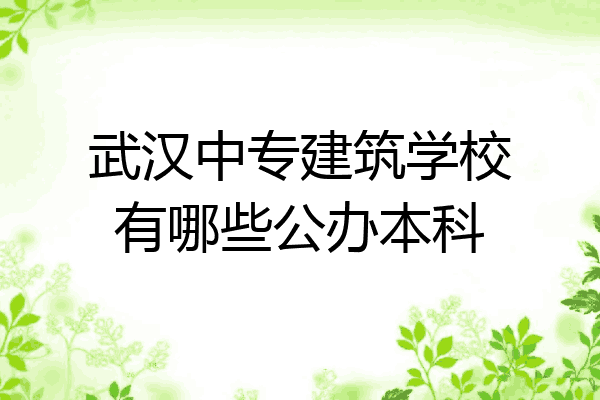 武汉中专建筑学校有哪些公办本科