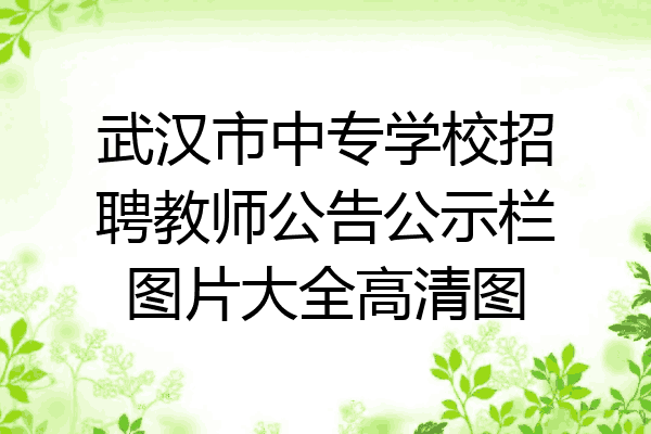 武汉市中专学校招聘教师公告公示栏图片大全高清图
