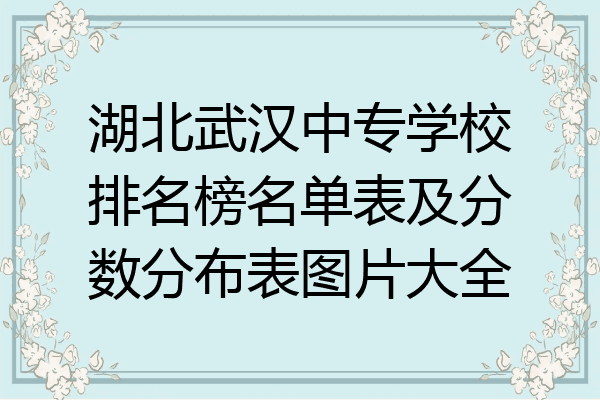 湖北武汉中专学校排名榜名单表及分数分布表图片大全