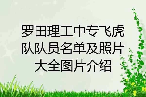 罗田理工中专飞虎队队员名单及照片大全图片介绍
