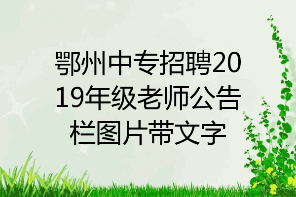 鄂州中专招聘2019年级老师公告栏图片带文字