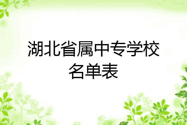 湖北省属中专学校名单表