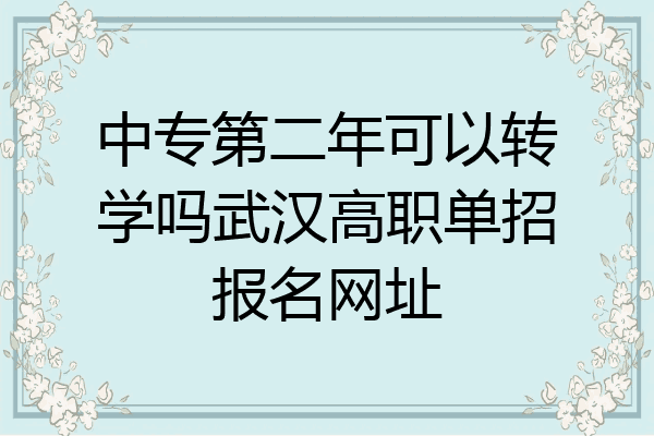 中专第二年可以转学吗武汉高职单招报名网址