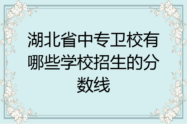 湖北省中专卫校有哪些学校招生的分数线