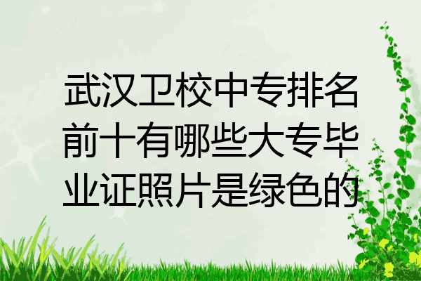 武汉卫校中专排名前十有哪些大专毕业证照片是绿色的