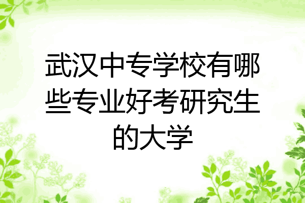 武汉中专学校有哪些专业好考研究生的大学