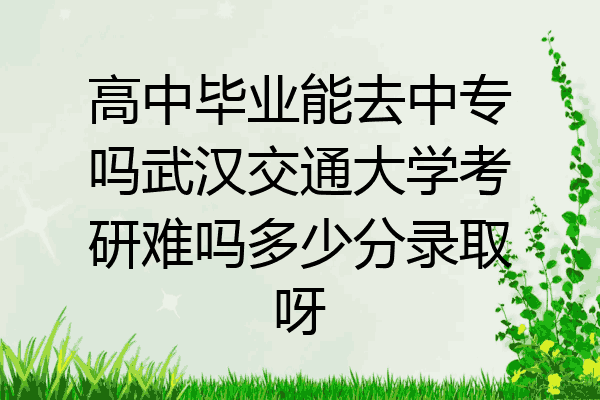 高中毕业能去中专吗武汉交通大学考研难吗多少分录取呀