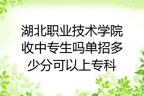 湖北职业技术学院收中专生吗单招多少分可以上专科