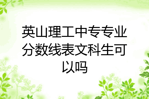 英山理工中专专业分数线表文科生可以吗