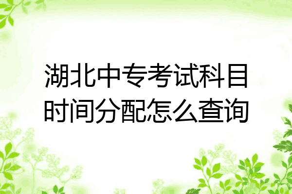 湖北中专考试科目时间分配怎么查询
