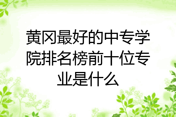 黄冈最好的中专学院排名榜前十位专业是什么