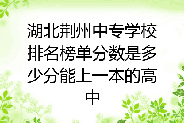 湖北荆州中专学校排名榜单分数是多少分能上一本的高中