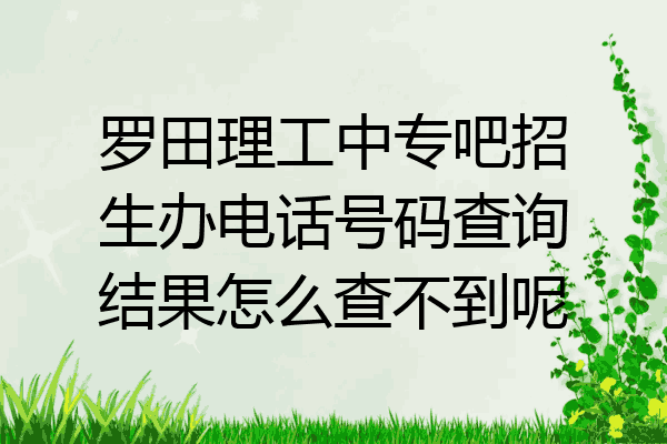 罗田理工中专吧招生办电话号码查询结果怎么查不到呢