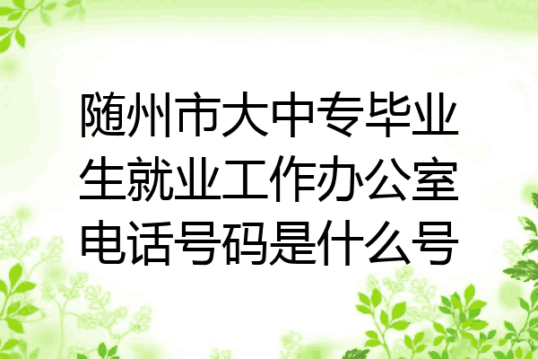 随州市大中专毕业生就业工作办公室电话号码是什么号