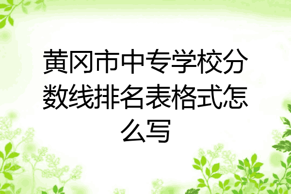 黄冈市中专学校分数线排名表格式怎么写