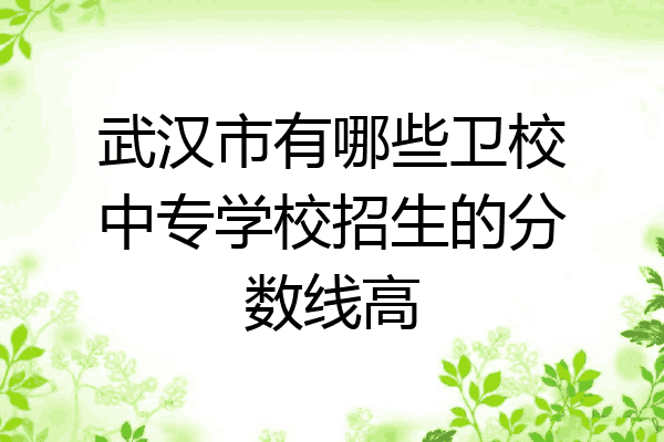 武汉市有哪些卫校中专学校招生的分数线高