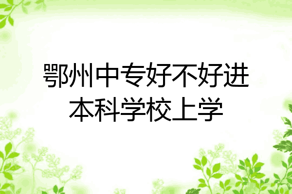 鄂州中专好不好进本科学校上学