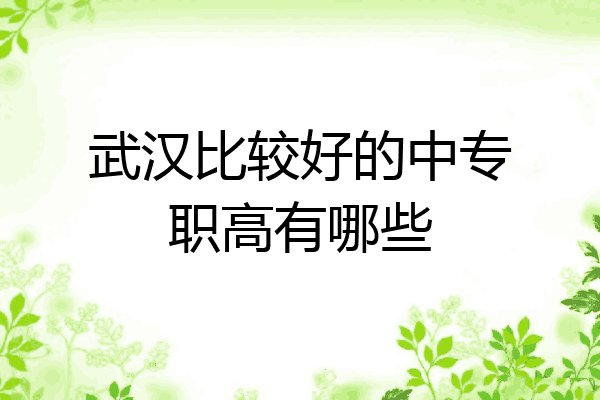 武汉比较好的中专职高有哪些