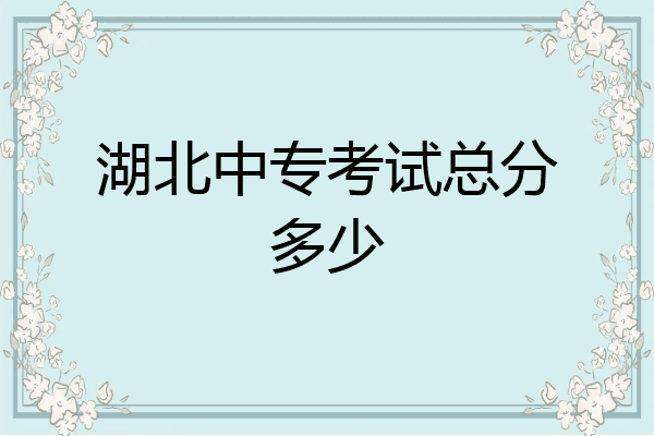 湖北中专考试总分多少