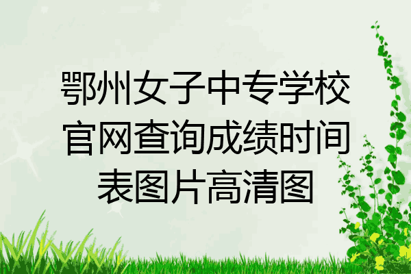 鄂州女子中专学校官网查询成绩时间表图片高清图