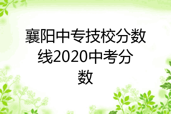 襄阳中专技校分数线2020中考分数