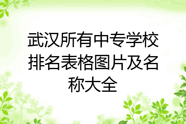 武汉所有中专学校排名表格图片及名称大全