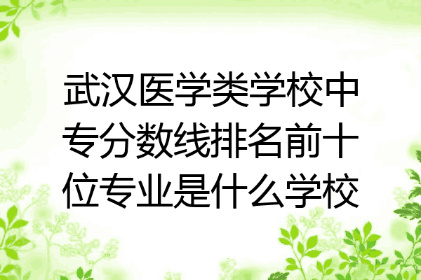武汉医学类学校中专分数线排名前十位专业是什么学校