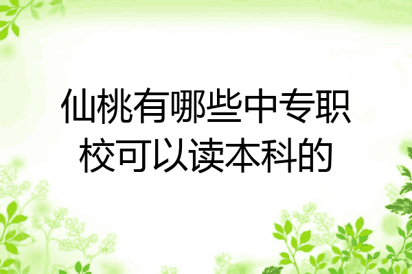 仙桃有哪些中专职校可以读本科的