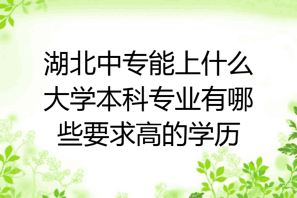 湖北中专能上什么大学本科专业有哪些要求高的学历