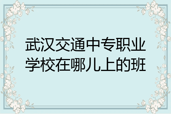 武汉交通中专职业学校在哪儿上的班