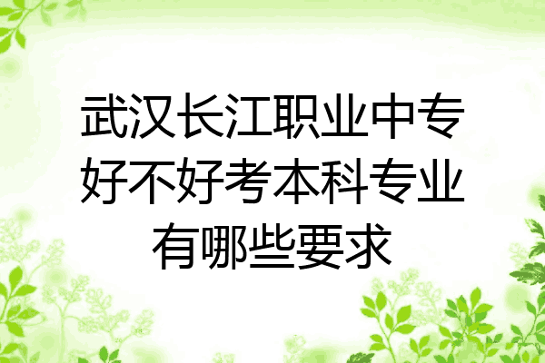 武汉长江职业中专好不好考本科专业有哪些要求