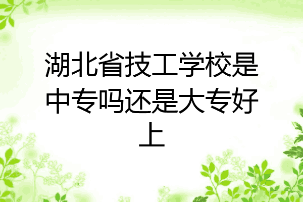 湖北省技工学校是中专吗还是大专好上