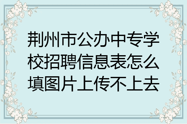 荆州市公办中专学校招聘信息表怎么填图片上传不上去