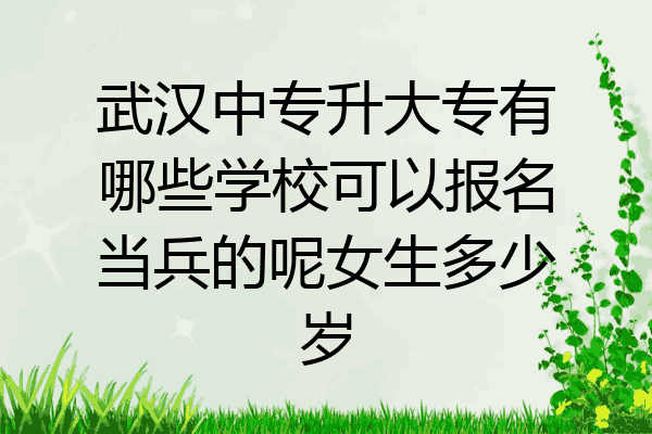 武汉中专升大专有哪些学校可以报名当兵的呢女生多少岁