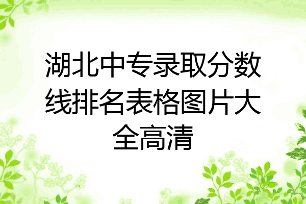 湖北中专录取分数线排名表格图片大全高清
