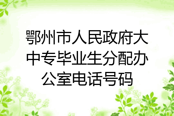 鄂州市人民政府大中专毕业生分配办公室电话号码