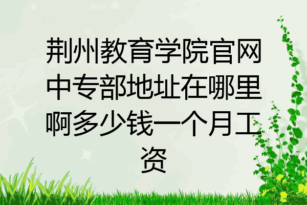 荆州教育学院官网中专部地址在哪里啊多少钱一个月工资
