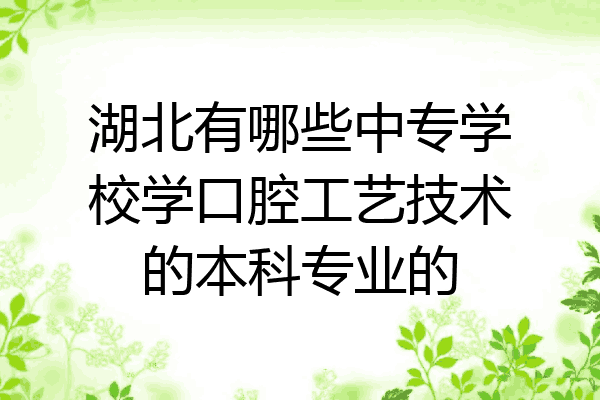 湖北有哪些中专学校学口腔工艺技术的本科专业的