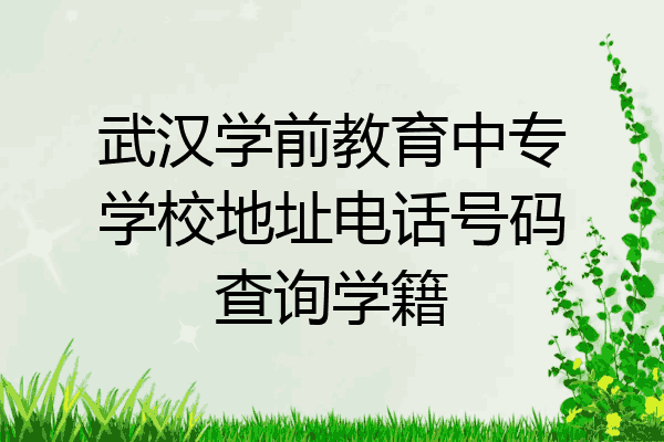 武汉学前教育中专学校地址电话号码查询学籍