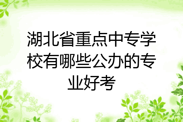 湖北省重点中专学校有哪些公办的专业好考