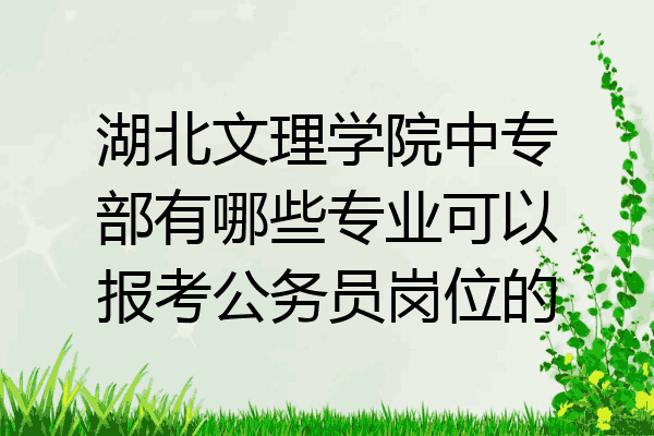 湖北文理学院中专部有哪些专业可以报考公务员岗位的