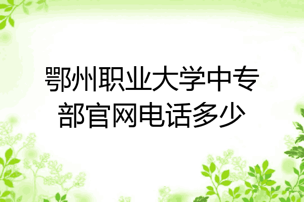 鄂州职业大学中专部官网电话多少