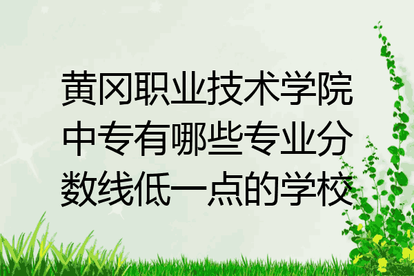 黄冈职业技术学院中专有哪些专业分数线低一点的学校