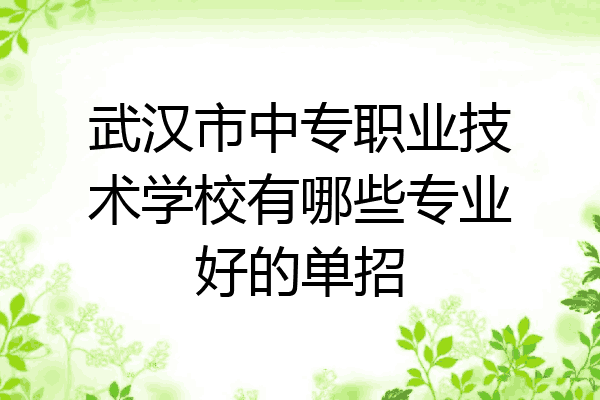 武汉市中专职业技术学校有哪些专业好的单招